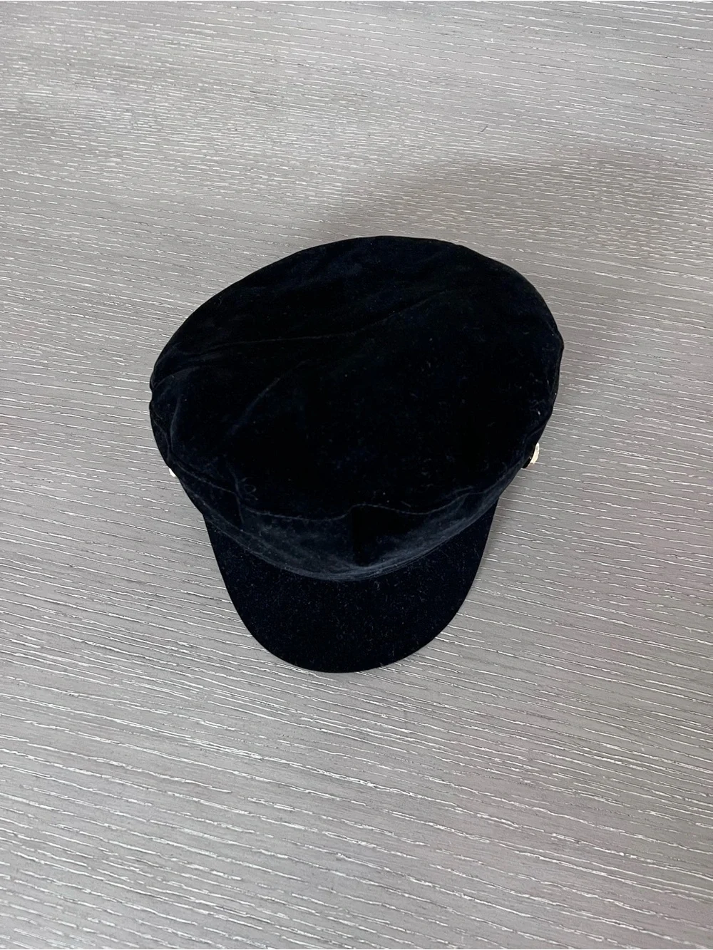 Zara Black velvet  Hat with Interior Logo Tag